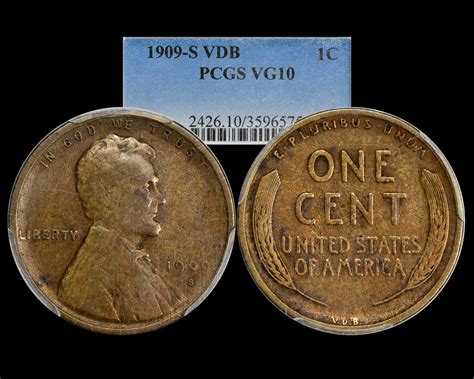 1909 S Vdb 1c Lincoln Wheat Cent Pcgs Vg10 The Penny Lady