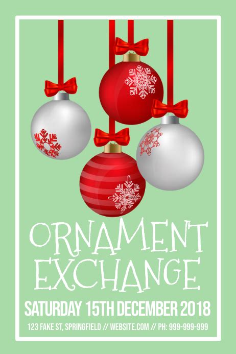 Ornament Exchange Poster Template Postermywall
