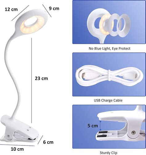 Rechargeable Wireless Led Desk Lamp 3 Color And 3 Dimmable Touch