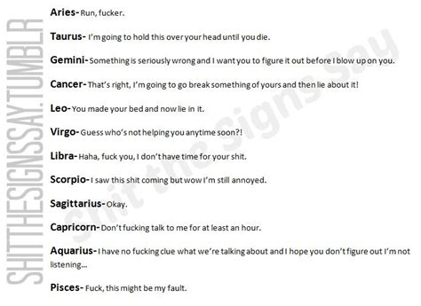 All about cancer zodiac sign. What the Signs Really Mean When They Say "Okay" Shit the ...