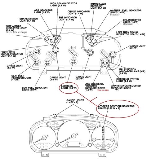 2001 Honda Accord Qanda Sedan Ex Owners Manual Instrument Cluster
