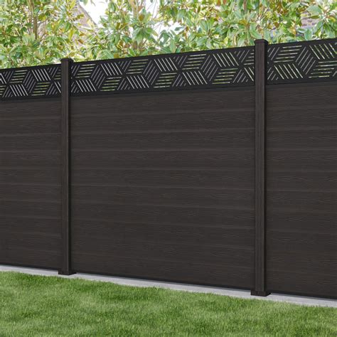 Classic Cubed Fence Panel Dark Oak With Our Composite Posts Charles And Ivy
