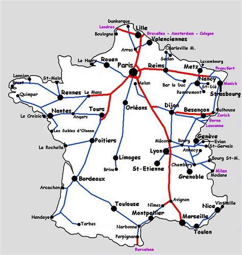 Carte De France Tgv Vacances Guide Voyage