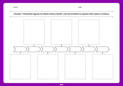Black History Month Timeline Purple For Teachers Perfect For Grades