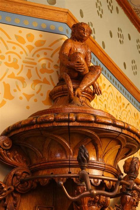 Monkey Carving In Foyer Of Hackley House