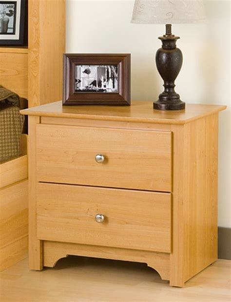 Tapered wooden legs set off a boxy body and two drawers provide ample storage space for clothing, bed linen, or other household. Montego Maple 2-drawer Nightstand - Free Shipping Today ...
