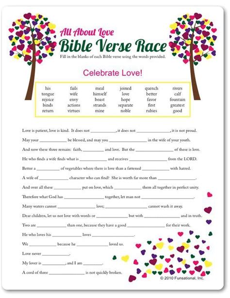 Love Verses Sunday School Church Valentines Sunday School Activities