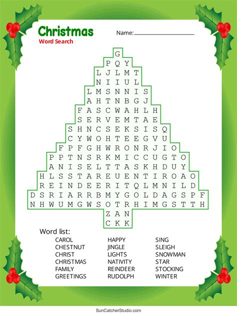 Christmas word search (free printable pdf puzzles)