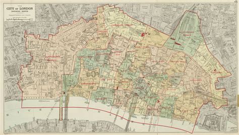City Of London Showing Wards Churches And Public Buildings Plans Bacon