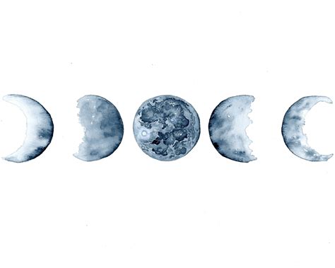Moon Phases Print Watercolor Crescent Moons Etsy Canada Watercolor
