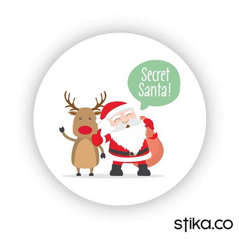 Pack Of 24 Paper Labels Secret Santa Stickers Christmas Etsy
