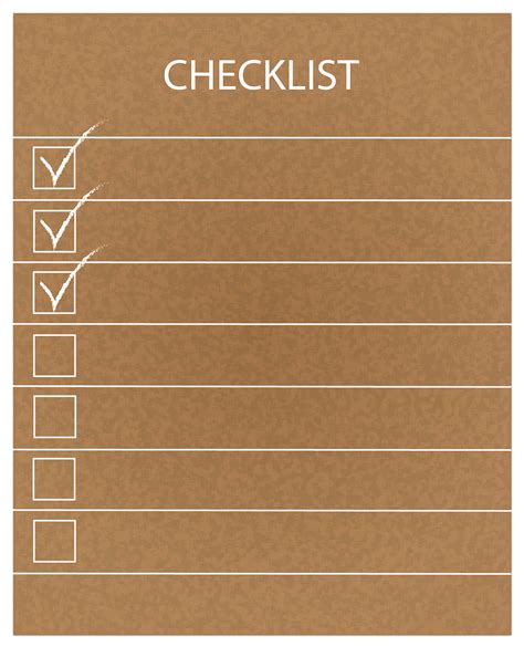 Word Checklist Template With Checkbox