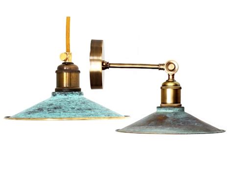 Handmade Brass With Patina Pendant Light And Sconce Industrial Etsy