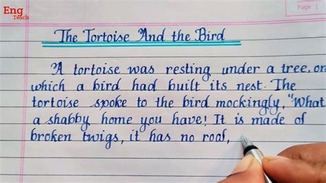 Moral Story The Tortoise And The Bird Moral Story Story Writing