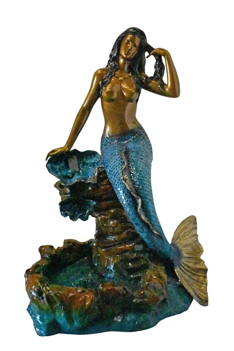 Beautiful Large Mermaid Bronze Statue Fountain Size L X W X H Nifao