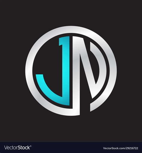 Jn Initial Logo Linked Circle Monogram Royalty Free Vector