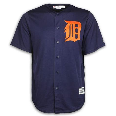 Detroit Tigers Navy Replica Cool Base Road Alternate Jersey Vintage Detroit Collection