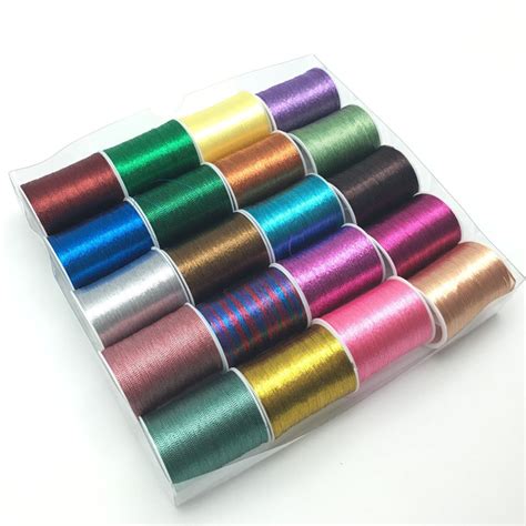 20 spools metallic thread embroidery thread sewing thread Set AA7642-in Thread from Home ...