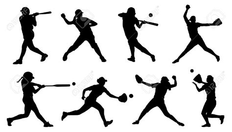 Softball Player Silhouette Clipart 20 Free Cliparts Download Images