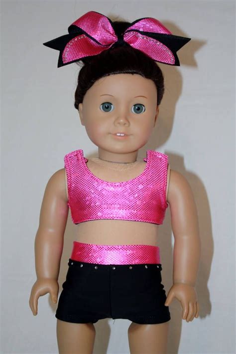 american girl 18 doll cheer outfit sports bra spandex etsy
