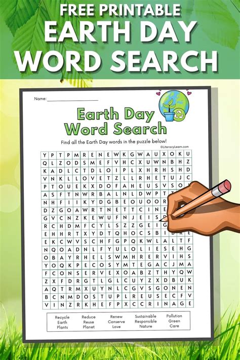 Earth Day Word Search Printable Literacy Learn