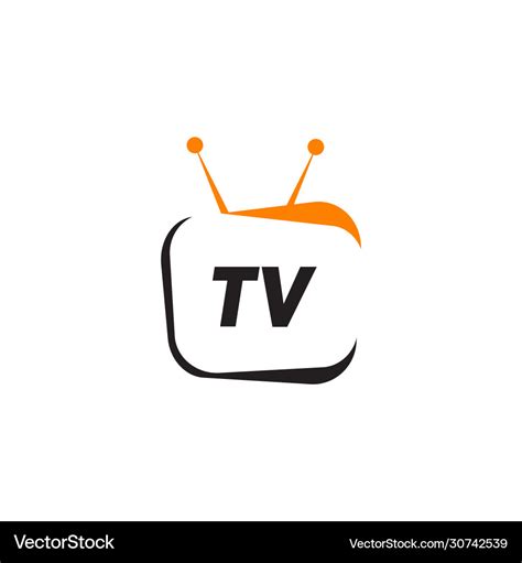 Tv Or Television Channel Logo Design Template Vector Image