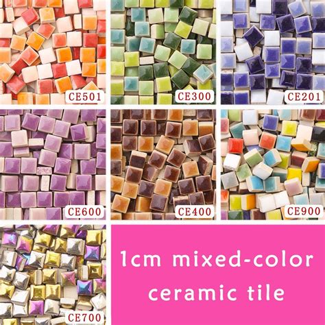 10 Mm Square Diy Ceramic Mosaic Tile Mixed Colour 1 Cm Mini Porcelain