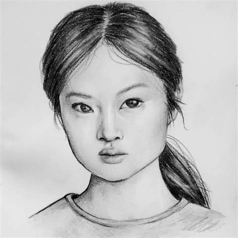 Asian Girl Portrait Sketch By Sunnivasve On Deviantart