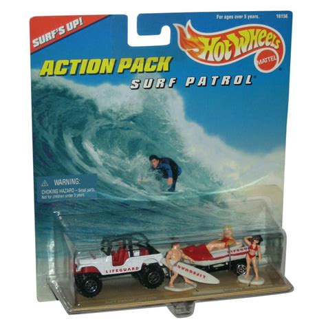 Hot Wheels Surf Patrol 1996 Toy Vehicle Mini Figure Action Pack Set