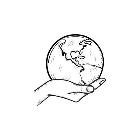 Hands Holding Earth Drawing Illustrations Royalty Free Vector Graphics