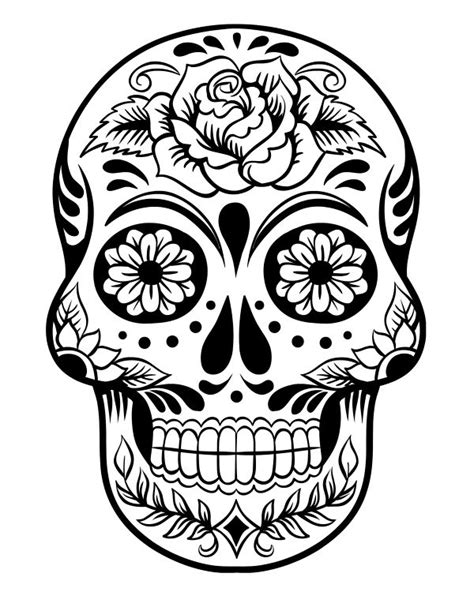 Printable Day Of The Dead Sugar Skull Coloring Page 3 Day Of The