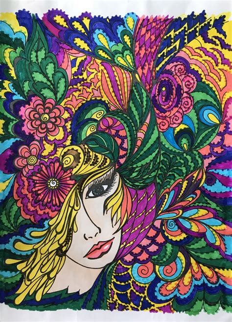 Face Vegetation Anti Stress Adult Coloring Pages