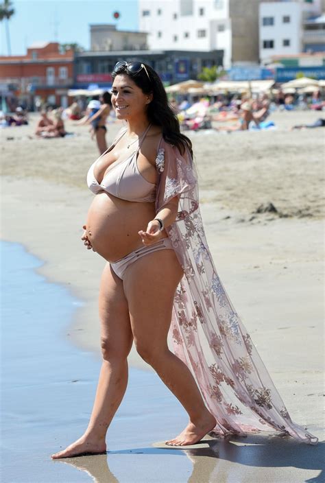 Pregnant CASEY BATCHELOR On The Beach In Tenerife 03 20 2018 HawtCelebs