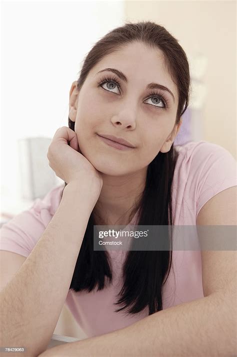 Teenage Girl Looking Up High Res Stock Photo Getty Images