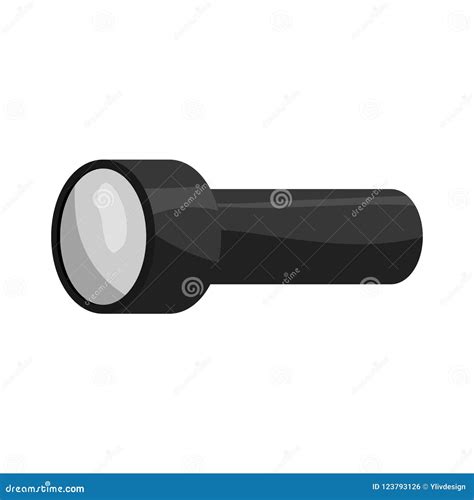 Flashlight Icon Black Monochrome Style Stock Illustration