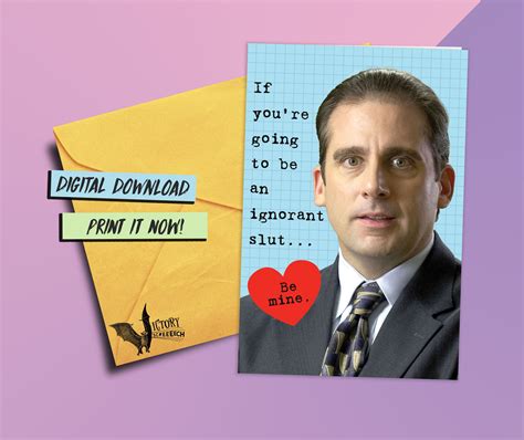 Michael Scott Valentine Card Printable The Office Funny Etsy