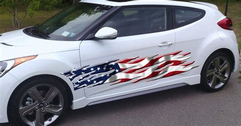 American Flag Flames Vinyl Auto Graphic Decal Xtreme