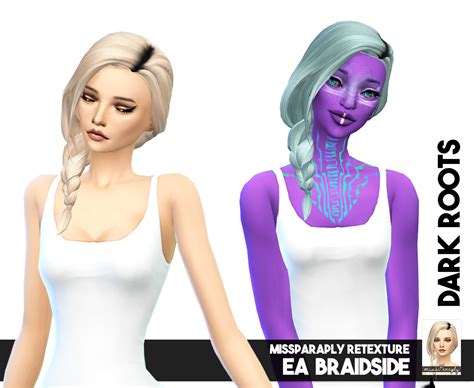 Moonflowersims S4 Ea Braidside Solids And Dark Roots 64