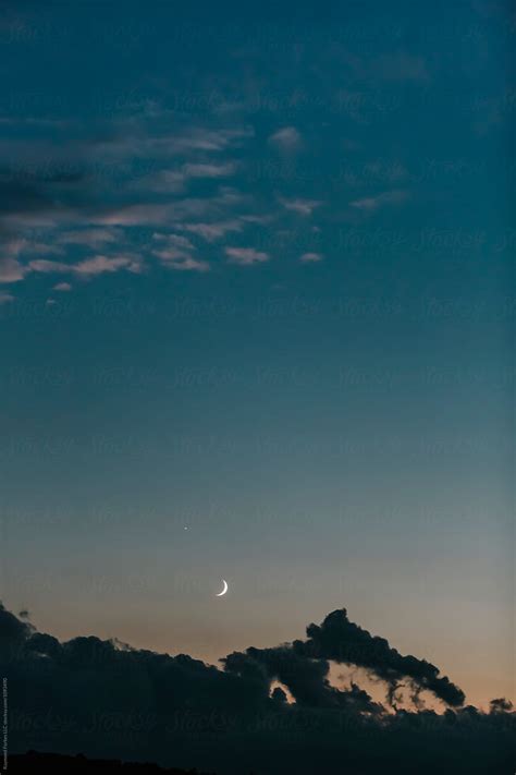Crescent Moon In Vermont In Summer By Stocksy Contributor Raymond