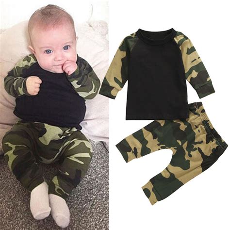 Buy the best and latest toddler boy clothes on banggood.com offer the quality toddler boy clothes on sale with worldwide free shipping. 2017 autumn Cute Camouflage Newborn baby boy clothes Long ...