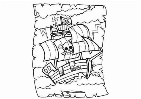 Kleurplaat Schatkaart met piratenboot Kleurplaten Pinterest Met