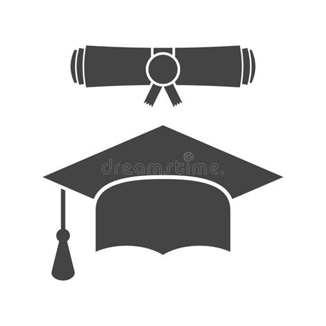El Casquillo Y El Diploma De La Graduación Enrollan El Ejemplo Del
