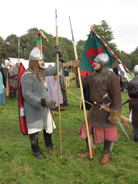 Norman Warriors Getting Ready For The Battle Of Hastings Reenactment