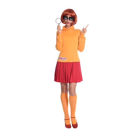 Adults Velma Dinkley Fancy Dress Costumewig Scooby Doo Ladies Mystery Detective Ebay