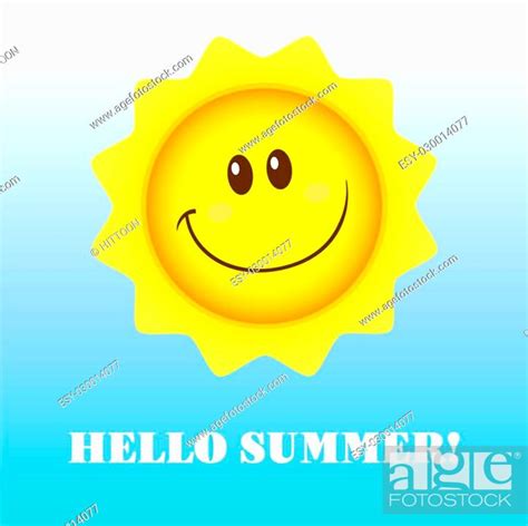 Happy Sun Cartoon Mascot Character Illustration With Background And