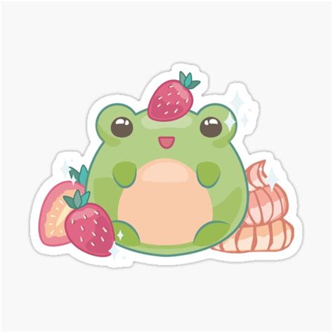 Strawberry Frog Sticker By Chiselovesong Redbubble