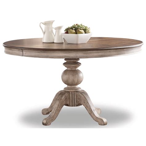 Flexsteel Wynwood Collection Plymouth Relaxed Vintage Pedestal Dining