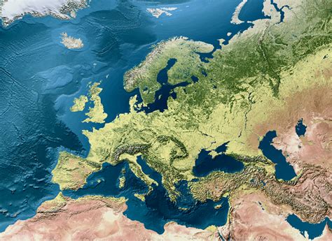 Carte Europe Carte De Leurope Avec Mer Et Ocean