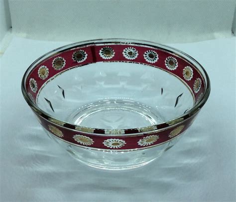Vintage Italian Glass Set Of Six Dessert Bowls Beautiful Red Etsy