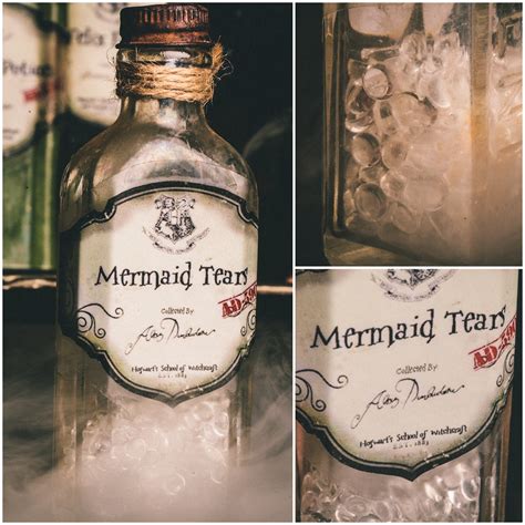 A whole new take on our awesome slime recipes. DIY Harry Potter Potions for Halloween: Mermaid Tears in Vintage Flavoring bottle